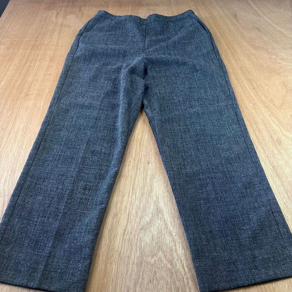Alfred Dunner Womens 12 Charcoal Dress Pants Elastic Waist Straight Leg